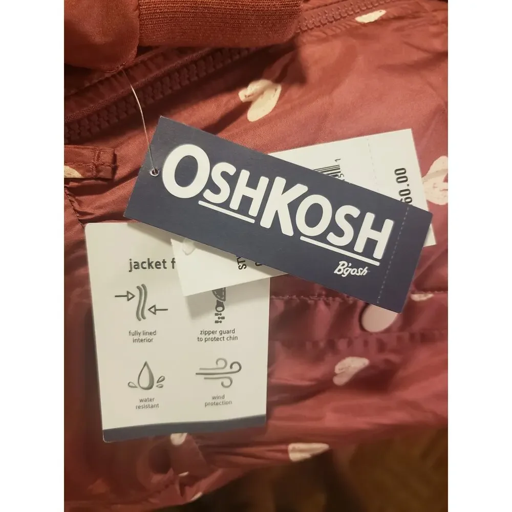 Oshkosh B'Gosh‎ 2T Jacket Heart Print Two-tone Pink NWT
